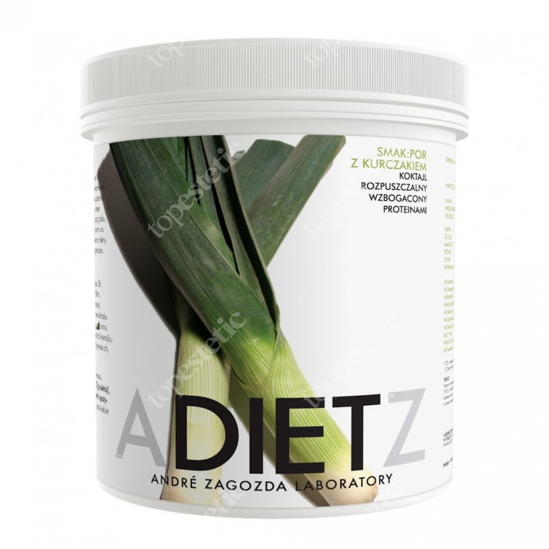 Andre Zagozda AZ Diet Cocktil Leek With Chicken Koktajl o smaku porów z kurczakiem, rozpuszczalny, wzbogacony proteinami 500 g