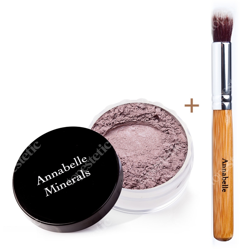 Annabelle Minerals Eyeshadows Cappuccino + Pędzelek Mini Kabuki ZESTAW Cień mineralny (kolor Cappuccino) 3 g + Pędzelek do nakładania sypkich cieni