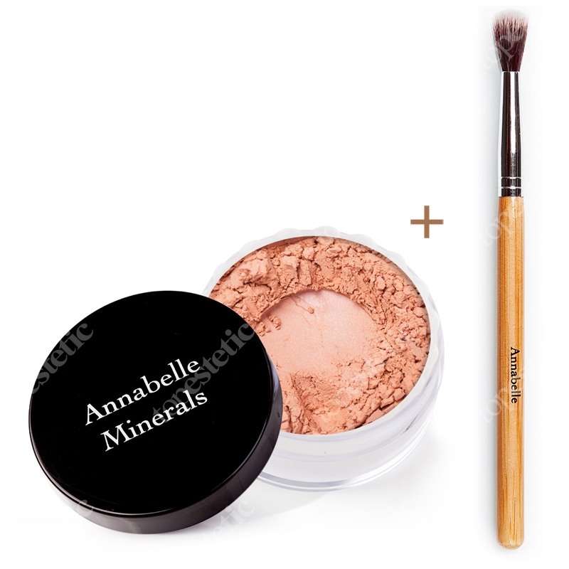Annabelle Minerals Eyeshadows Ice Tea + Pędzelek ZESTAW Cień glinkowy (kolor Ice Tea) 3 g + Pędzelek do łączenia cieni