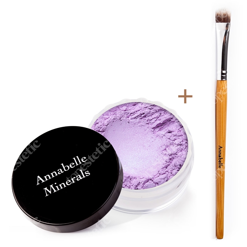 Annabelle Minerals Eyeshadows Lilac + Pędzelek Do Cieni ZESTAW Cień mineralny (kolor Lilac) 3 g + Pędzelek do nakładania cieni mineralnych
