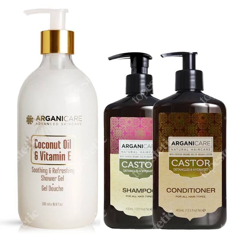 Arganicare Everyday Care ZESTAW Szampon 400 ml + Odżywka 400 ml + Żel pod prysznic 500 ml