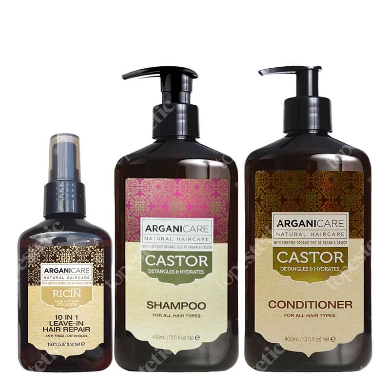 Arganicare Grow Hair ZESTAW Szampon 400 ml + Odżywka 400 ml + Odżywka 10 w 1 50 ml