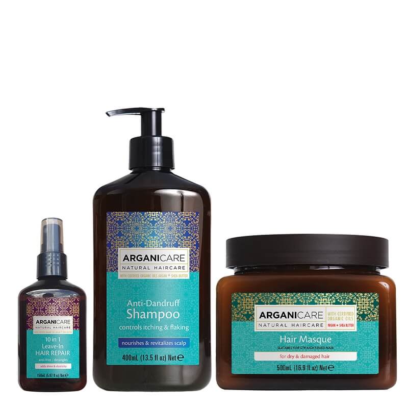 Arganicare Shea Butter Set ZESTAW Szampon 400 ml + Odbudowa i rozplątanie 150 ml + Maska 500 ml