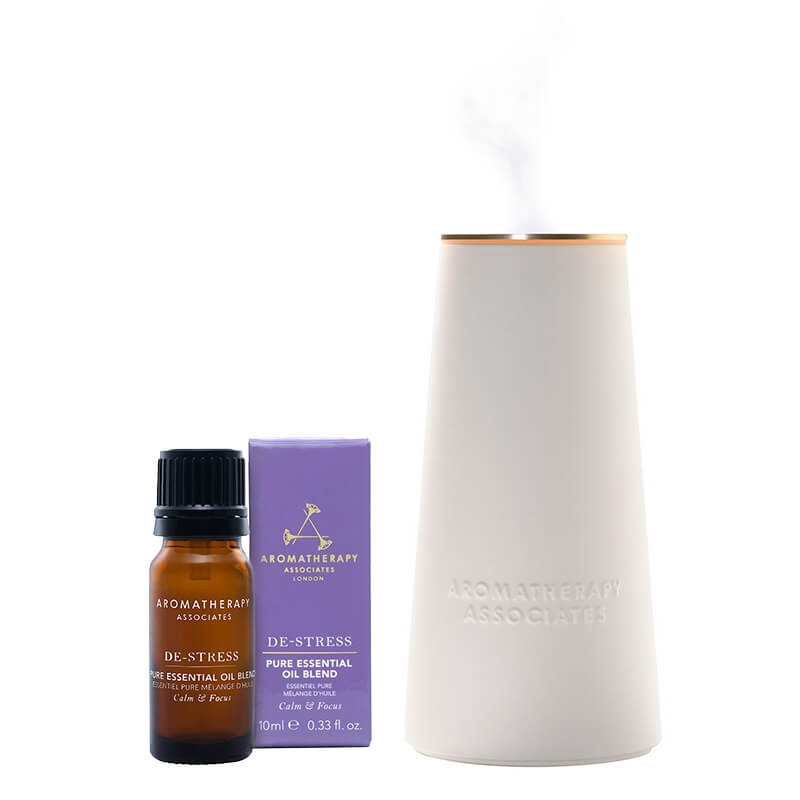 Aromatherapy Associates Deep Relax ZESTAW Przenośny dyfuzor na olejki eteryczne 1 szt + Olejek z kadzidłowca 10 ml