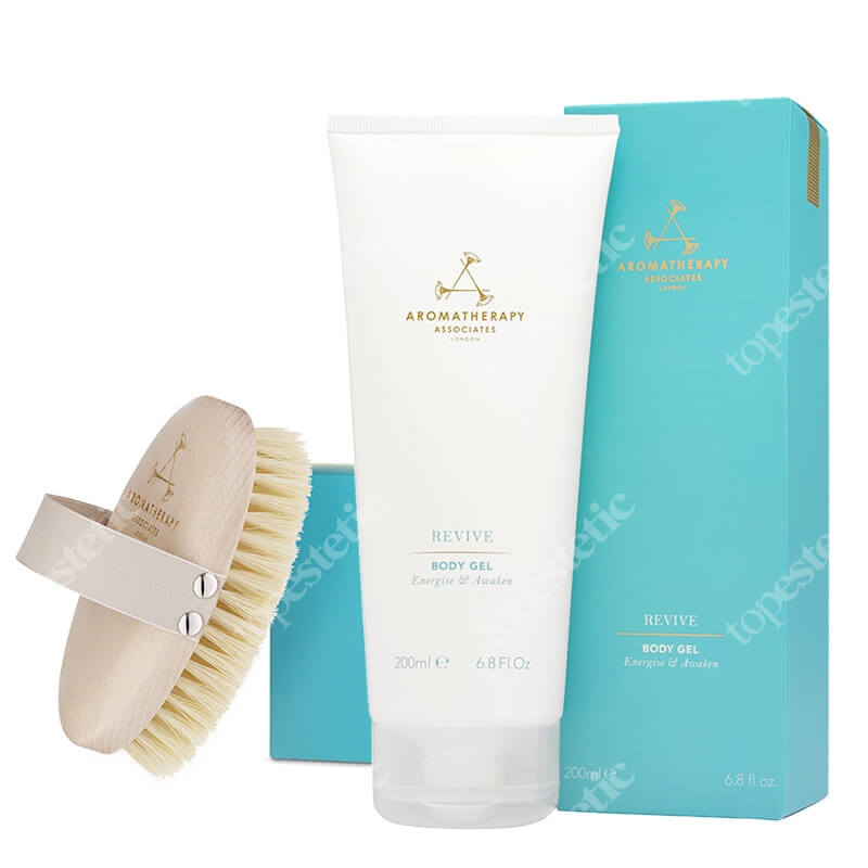 Aromatherapy Associates Firming Set ZESTAW Stymulujący żel na cellulit 200 ml + Szczotka do masażu ciała na sucho 1 szt