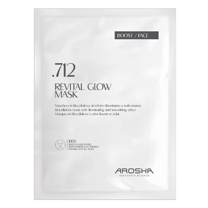 Arosha .712 Revital Glow Mask Rozświetlająco-wygładzająca maska biocelulozowa 1 szt