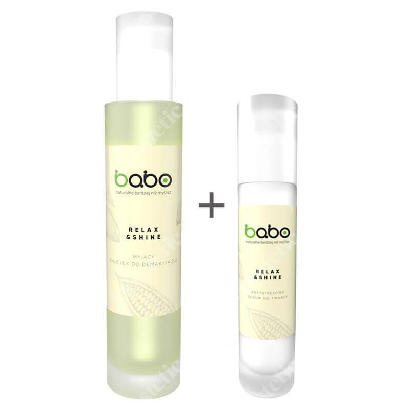 Babo Myjący Olejek do Demakijażu + Antystresowe Serum Do Twarzy ZESTAW Wygładza, regeneruje, odżywia 100 ml + Dla skóry niedotlenionej, szarej, dojrzałej, wrażliwej 50 ml