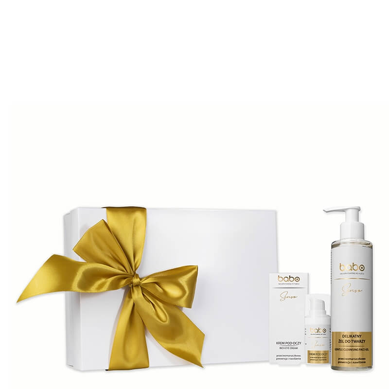 Babo Zestaw Prezentowy do Skóry Wrażliwej. ZESTAW Prewencja przeciwzmarszczkowa i nawilżanie 200 ml + Prewencja przeciwzmarszczkowa i nawilżanie 15 ml + ręcznik 1 szt.