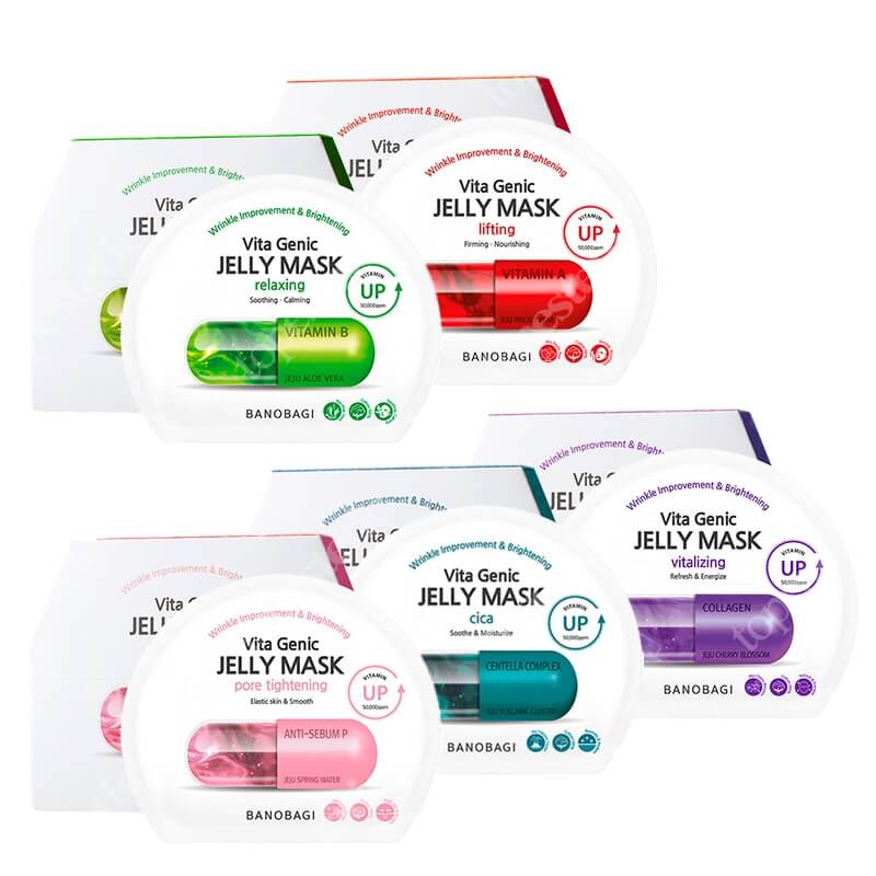 Banobagi Vita Genic Jelly Mask Set ZESTAW Maseczka w płachcie - lifting, zwężenie porów, nawilżenie, relaks, odżywienie 5x 30 ml