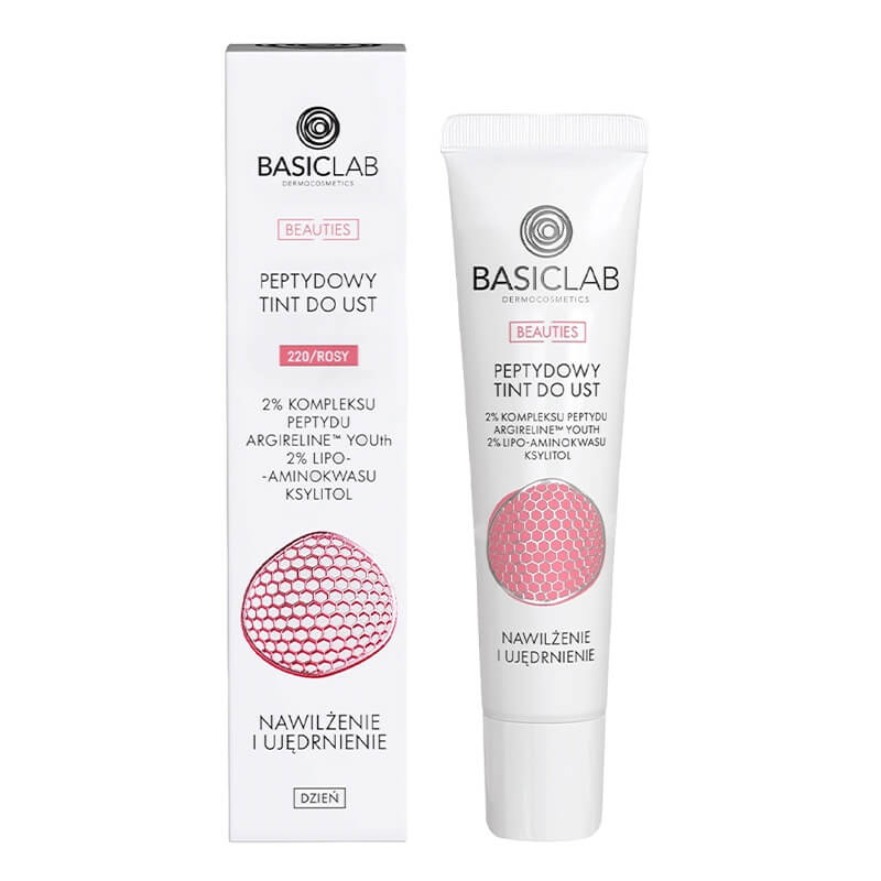 BasicLab Nawilżenie i Ujędrnienie Peptydowy tint do ust (kolor 220/Rosy) 15 ml