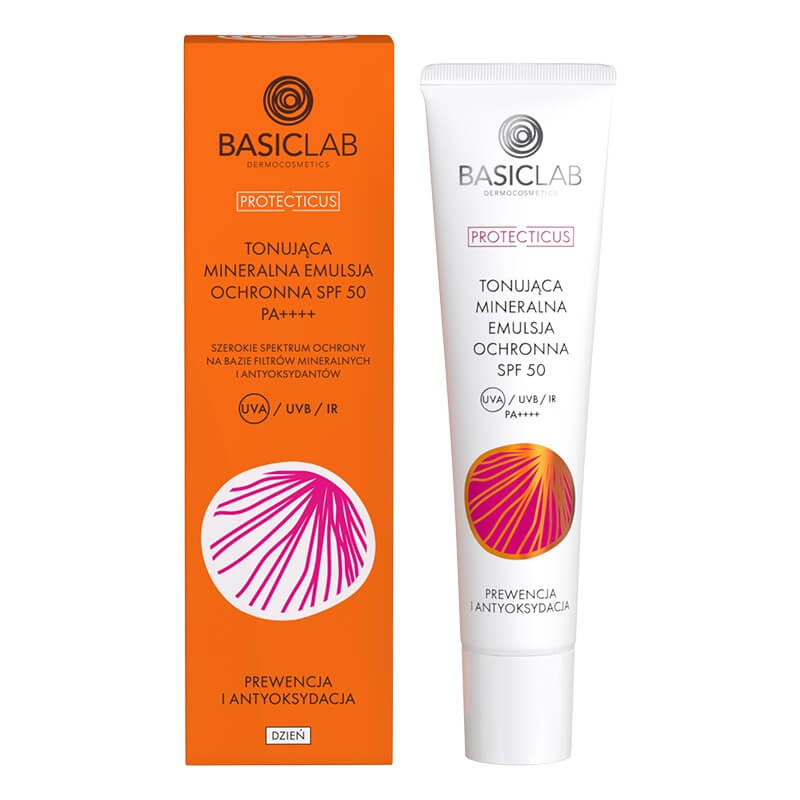 BasicLab Prewencja i Antyoksydacja Tonująca mineralna emulsja ochrona SPF 50 PA ++++ 40 ml