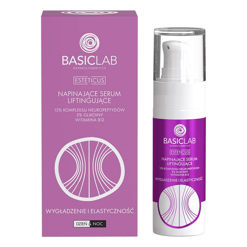 BasicLab Wygładzenie i Elastyczność Napinające serum liftingujące 15% kompleksu neuropeptydów 30 ml