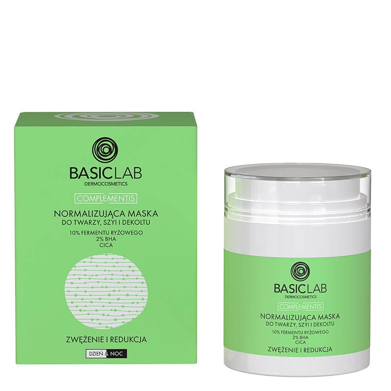 BasicLab Zwężenie i Redukcja Normalizująca maska do twarzy, szyi i dekoltu 50 ml