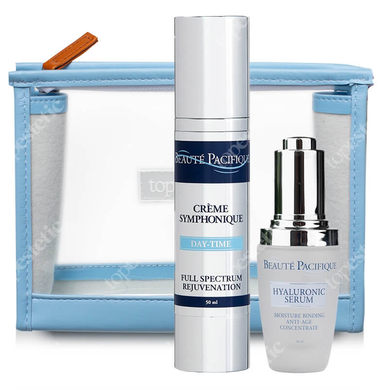 Beaute Pacifique Hyaluronic Set ZESTAW Przeciwstarzeniowe serum z kwasem hialuronowym 30 ml + Krem odmładzający na dzień 50 ml + Kosmetyczka 1 szt