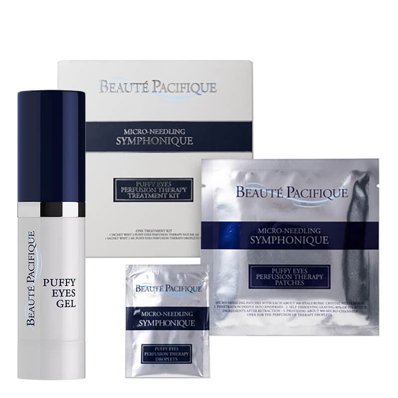 Beaute Pacifique Pielęgnacja Przeciwobrzękowa Skóry Wokół Oczu ZESTAW Przeciwobrzękowy żel ujędrniający pod oczy 15 ml + Mikroigłowe płatki przeciwobrzękowe pod oczy 1 szt.