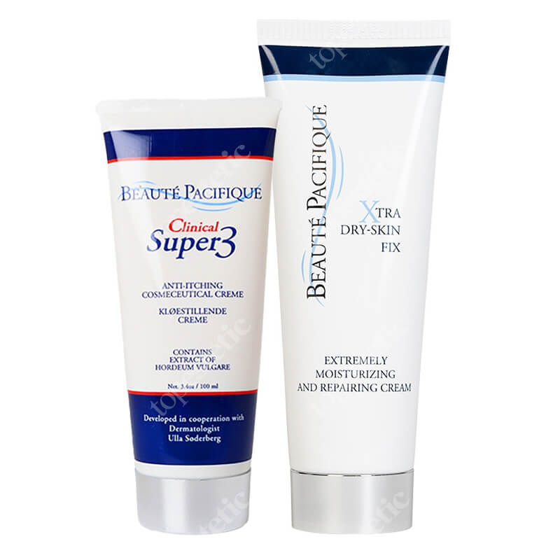 Beaute Pacifique Pielęgnacja Regenerująco - Nawilżająca ZESTAW Ekstra nawilżający i naprawczy krem dla skóry suchej 120 ml + Krem przeciw swędzeniu 100 ml