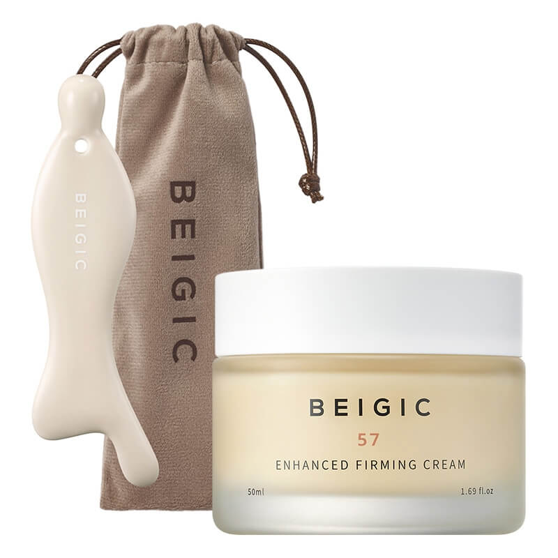 Beigic Enhanced Firming Cream + Enhanced Face Gua Sha ZESTAW Krem ​​ujędrniający do twarzy 50 ml + Masażer do twarzy 1 szt