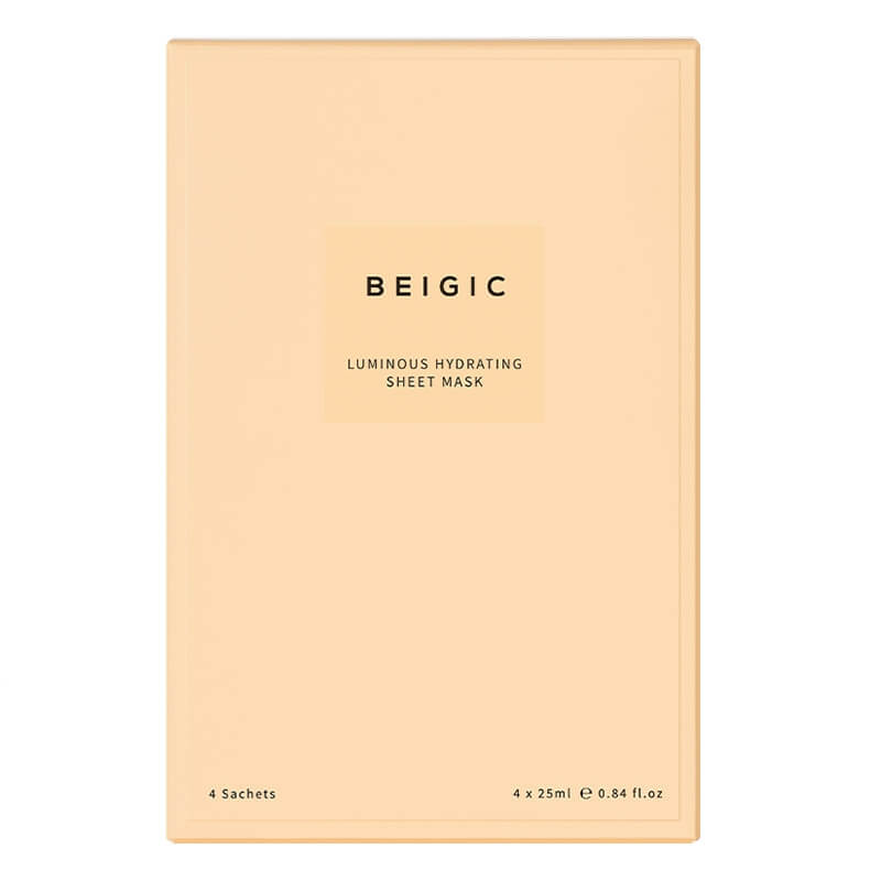 Beigic Luminous Hydrating Sheet Mask Box ZESTAW Rozświetlająco-nawilżająca maska w płachcie 25 ml x 4