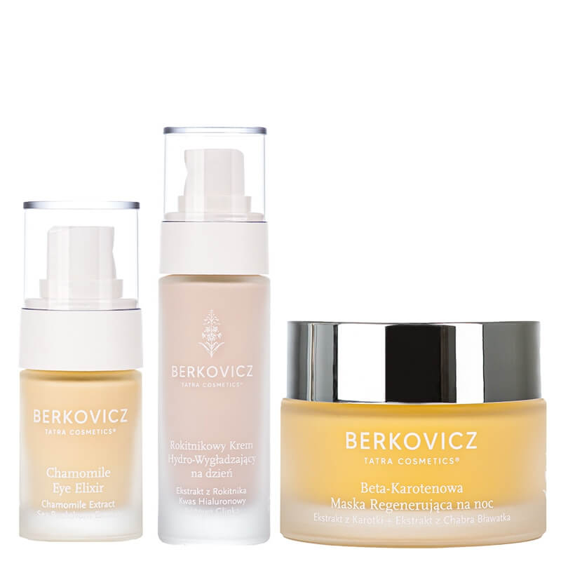 Berkovicz Complete Care Set ZESTAW Krem wygładzający na dzień 30 ml + Eliksir pod oczy 15 ml + Maska regenerująca na noc 50 ml