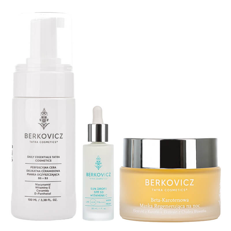 Berkovicz Perfect Skin ZESTAW Serum ochronne 30 ml + Pianka oczyszczająca 100 ml + Maska regenerująca na noc 50 ml
