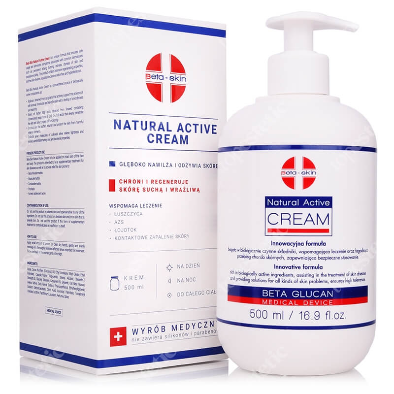 Beta Skin Natural Active Cream Krem łagodzący przebieg chorób skórnych 500 ml