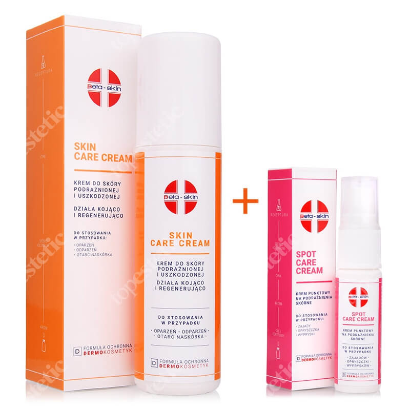 Beta Skin Spot Care Cream + Skin Care Cream ZESTAW Krem punktowy na podrażnienia skórne 15 ml + Krem do skóry podrażnionej i uszkodzonej 150 ml