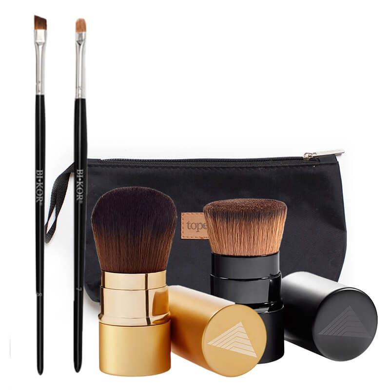 Bikor Bikor Brush Set ZESTAW Pędzel do Ziemi Egipskiej 1 szt + Pędzel do pudru Oslo + Pędzel do stylizacji brwi + Pędzel do cieni + Kosmetyczka 1 szt GRATIS