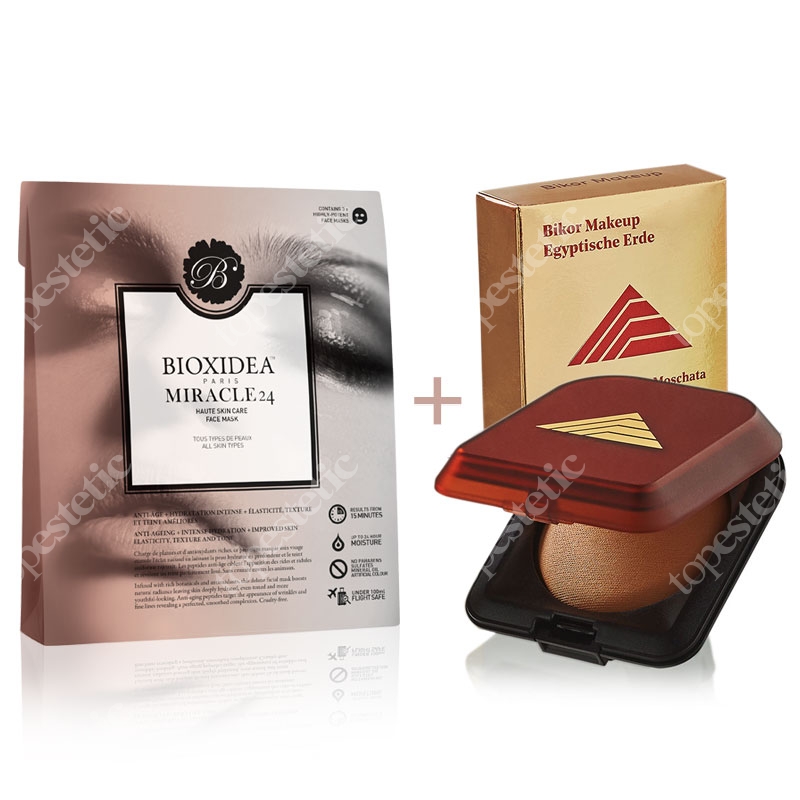 Bikor Miracle 24 Face Mask+Egyptische Erde Liquorice & Rose Moschata ZESTAW Maska 3 szt.+ Ziemia Egipska WERSJA LIMITOWANA 14g