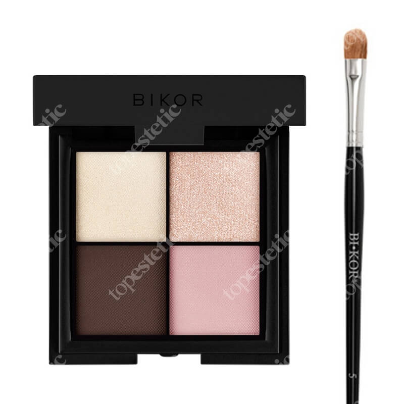 Bikor Morocco Eye Shadows + Bikor Pro Brush N°5 ZESTAW Cienie do powiek - ​N°4 Marry me 4x2g + Pędzel do cieni, pudru i korektora
