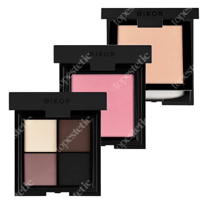Bikor Natural Beauty Look ZESTAW Puder - N°4 8 g + Róż - N°2 8 g + Cienie do powiek - N°5 4x 2 g