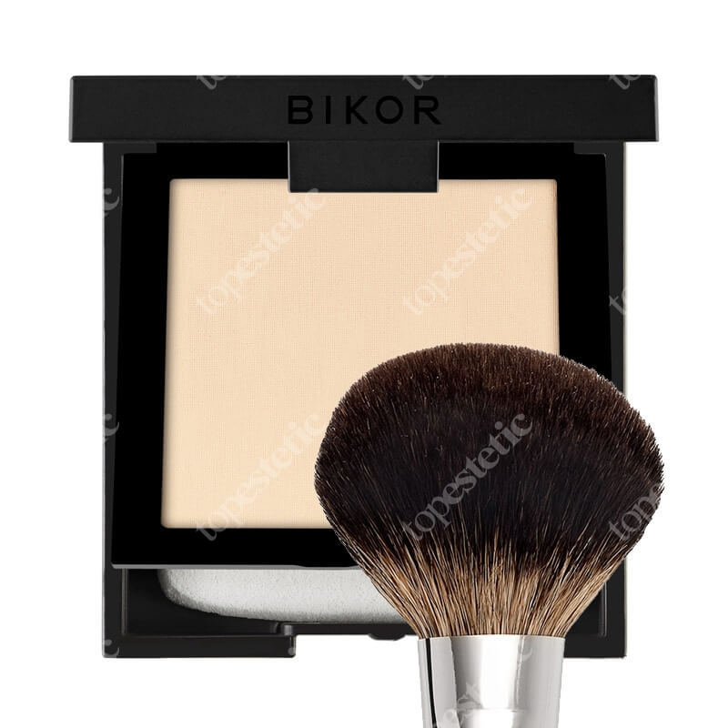 Bikor Oslo Compact Powder + Bikor Pro Brush N°1 ZESTAW Puder - N°1 Vanilla cream (jasny, ciepły beż) 8 g + Pędzel do pudru naturalne włosie 1 szt.