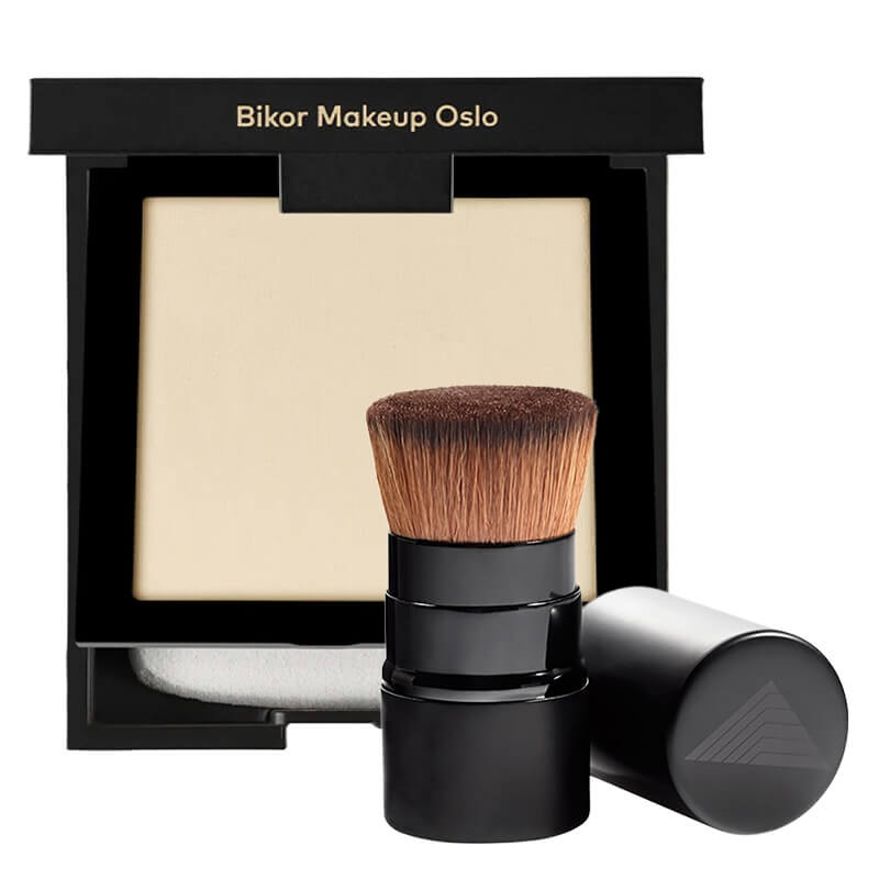 Bikor Oslo Compact Powder Set ZESTAW Puder - N°5 Honey (miodowy) 8 g + Pędzel do pudru Oslo
