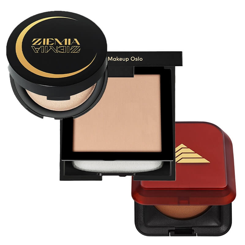 Bikor Perfect Make Up ZESTAW Bikor Ziemia Egipska 13 g + Ziemia rozświetlająca 10 g + Puder - N°6 Deep honey (brzoskwiniowy) 8 g