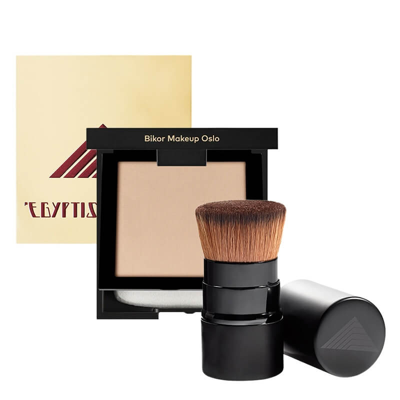 Bikor Perfect Make Up ZESTAW Puder 8 g + Ziemia Egipska z wyciągiem z lukrecji 14 g + Pędzel do pudru Oslo 1 szt