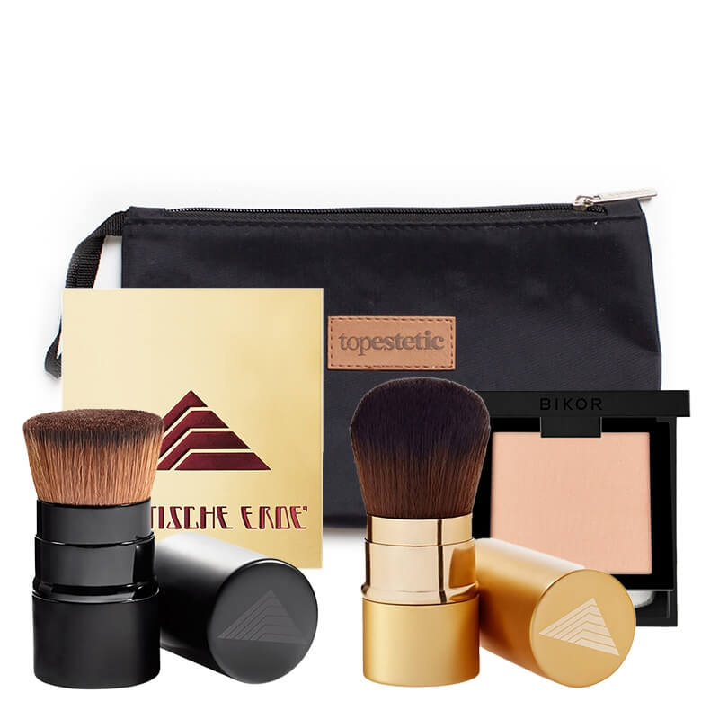 Bikor Perfect Team ZESTAW Bikor Ziemia Egipska 14 g + Pędzel Oslo + Pędzel do Ziemi Egipskiej 1 szt + Puder - N°4 8 g + Kosmetyczka 1 szt