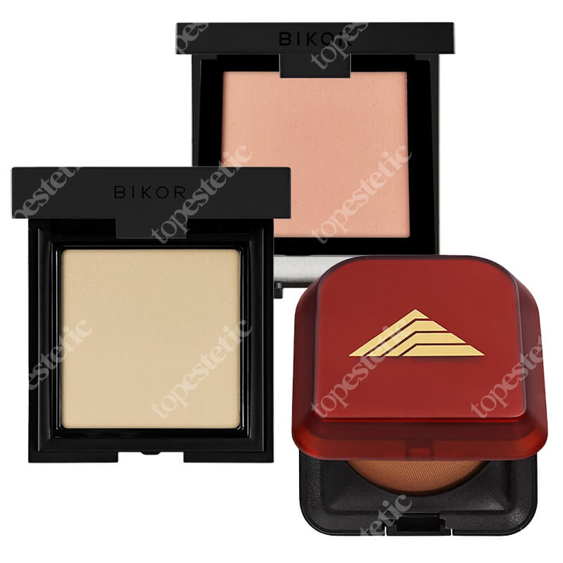 Bikor Youre Favorite Set ZESTAW Puder - N°5 Honey (miodowy) 8 g + Bikor Ziemia Egipska 13 g + Rozświetlacz N°2 - jedwabista, kremowa formuła 8 g