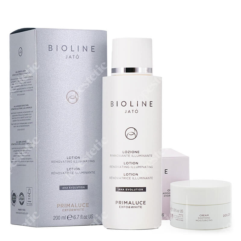 Bioline Jato Illuminating + Moisturizing Skin ZESTAW Tonik rozświetlająco - odnawiający 200 ml + Krem Kojąco-nawilżający 50 ml