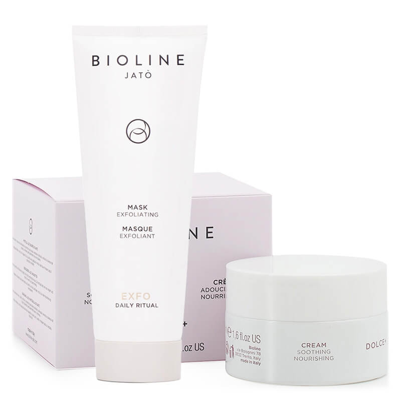 Bioline Jato Nourishing Set ZESTAW Maska złuszczająca 100 ml + Krem Kojąco-odżywczy 50 ml