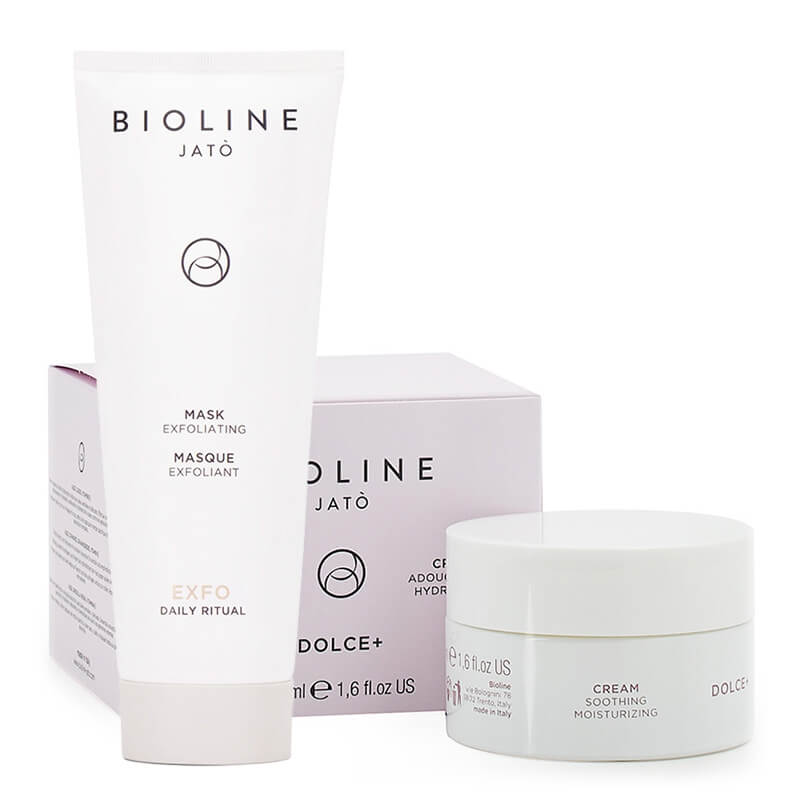 Bioline Jato Soothing Skin ZESTAW Maska złuszczająca 100 ml + Krem Kojąco-nawilżający 50 ml