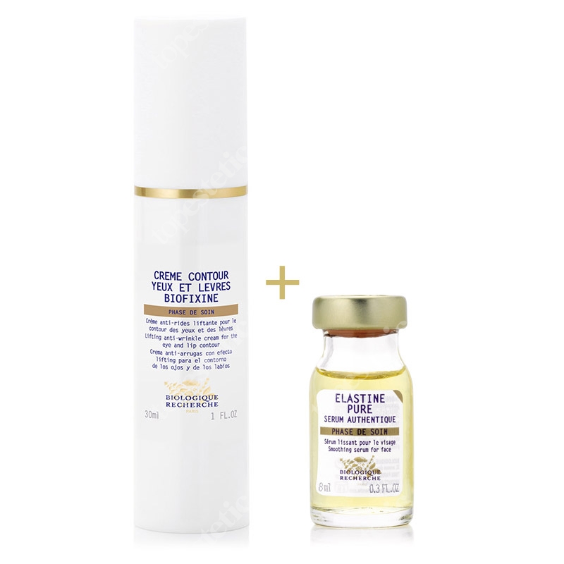 Biologique Recherche Creme Contour Des Yeux Et Levres Biofixine + Elastine Pure ZESTAW Przeciwzmarszczkowy na okolice oczu 30 ml + 8 ml