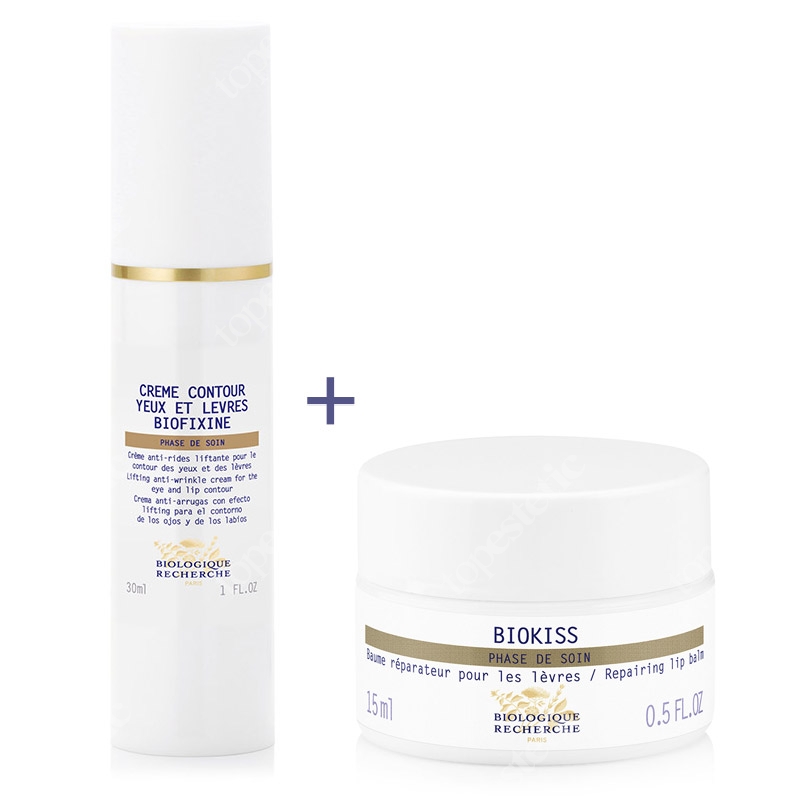 Biologique Recherche Creme Contour Yeux Et Levres Biofixine + Biokiss ZESTAW na okolice oczu i ust - Krem 30 ml + Balsam do ust 15 ml