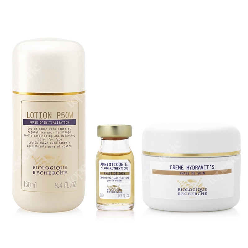 Biologique Recherche Skóra Odwodniona ZESTAW Lotion P50W 150 ml + Serum Amniotique E. 8 ml + Creme Hydravit’s 50 ml