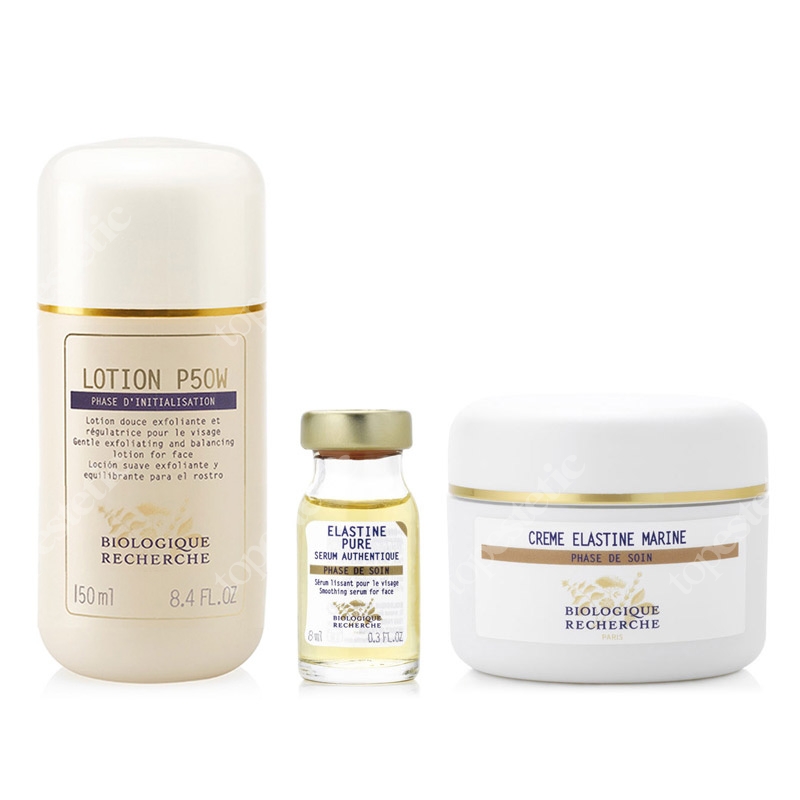 Biologique Recherche Skóra z pierwszymi oznakami starzenia ZESTAW Lotion P50w 150 ml + Serum Elastine Pure 8ml + Creme Elastine Marine 50 ml