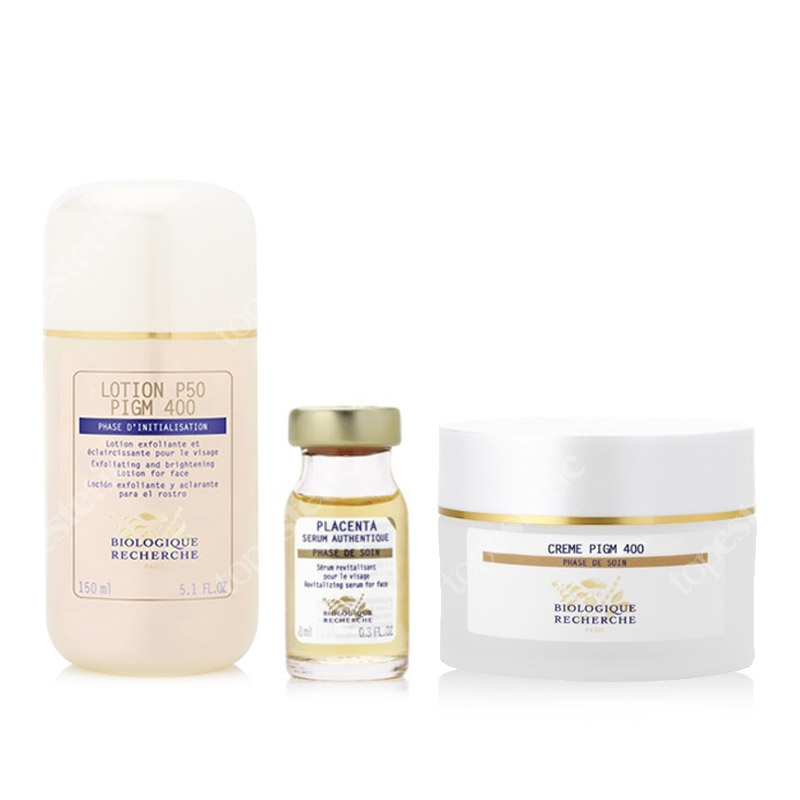 Biologique Recherche Skóra z przebarwieniami ZESTAW Lotion PIGM 400 150 ml + Serum Placenta 8 ml + Creme PIGM 400 50 ml