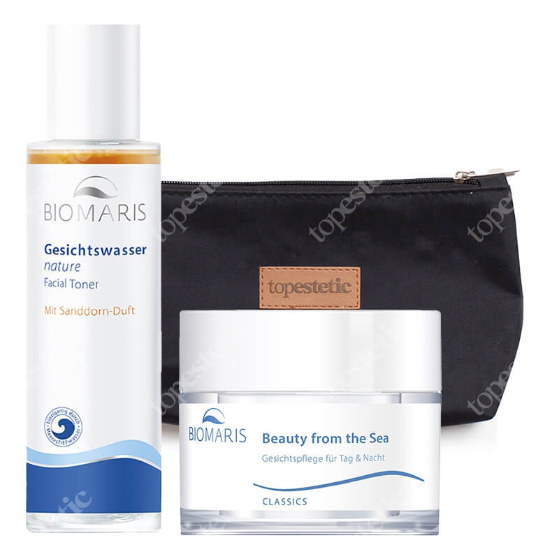 Biomaris Beauty From The Sea Set ZESTAW Tonik dwufazowy z rokitnikiem 100 ml + Krem 50 ml + Kosmetyczka 1 szt