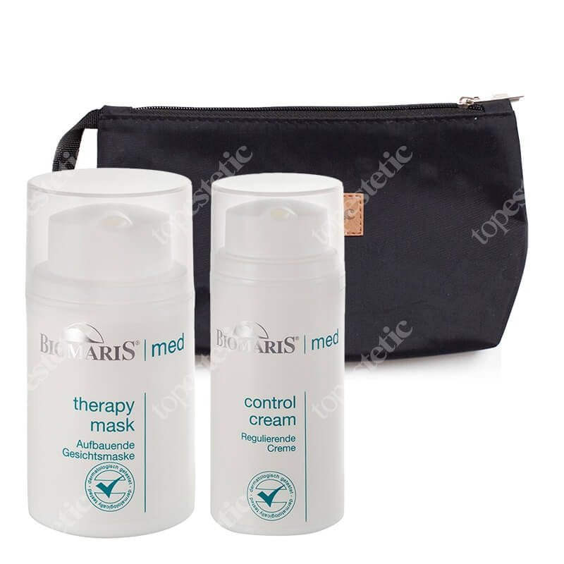 Biomaris Calming Skin Set ZESTAW Maska terapeutyczna 50 ml + Krem kamuflujący na zaczerwienienia 30 ml + Kosmetyczka 1 szt