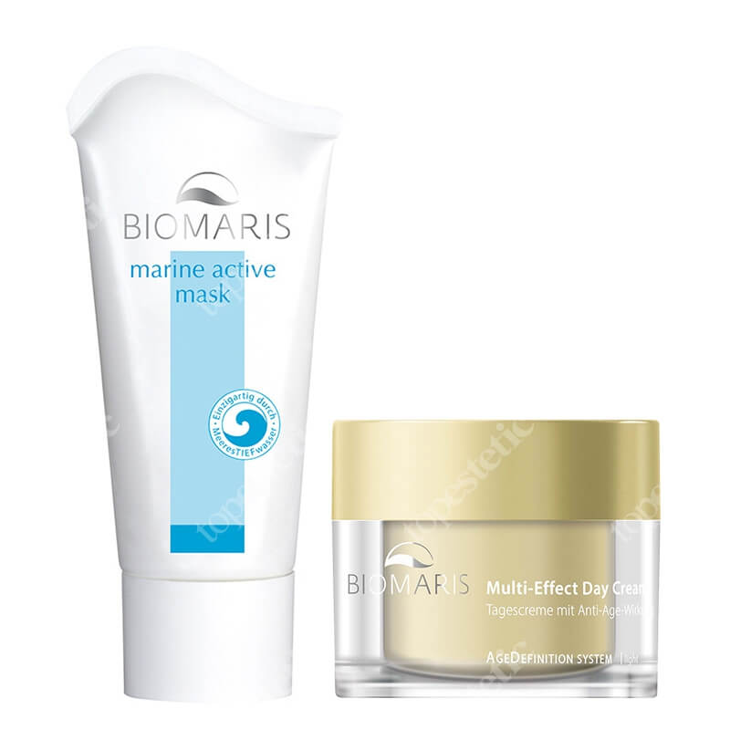 Biomaris Marine Active Mask + Multi-Effect Day Cream Light ZESTAW Maska oczyszczająco-pielęgnująca 50 ml + Multiaktywny krem na dzień do skóry normalnej i mieszanej 50 ml