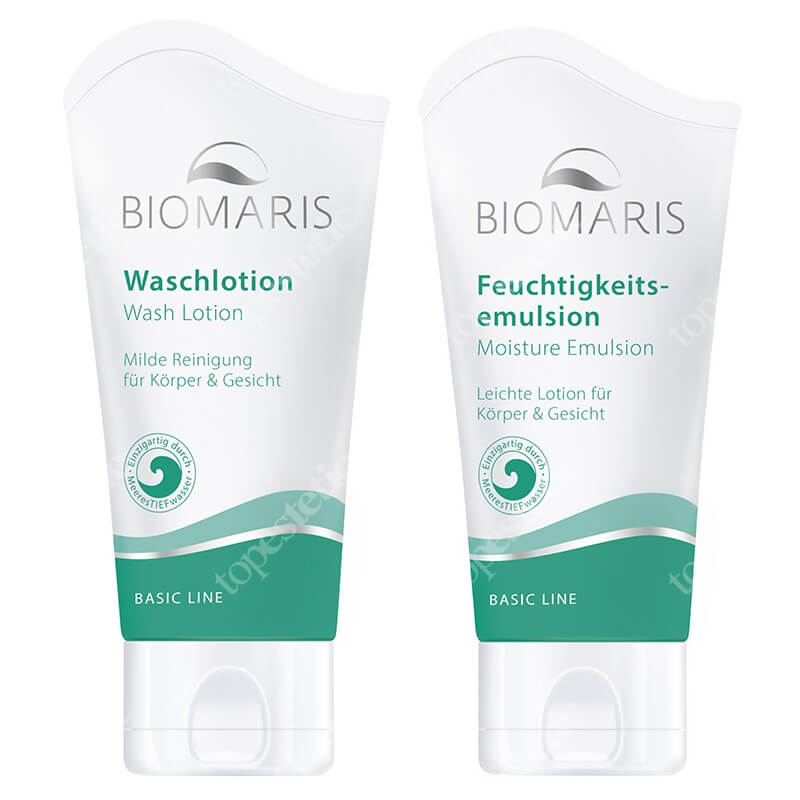 Biomaris Moisturizing Kit ZESTAW Lekka emulsja nawilżająca 50 ml + Łagodny żel myjący 50 ml