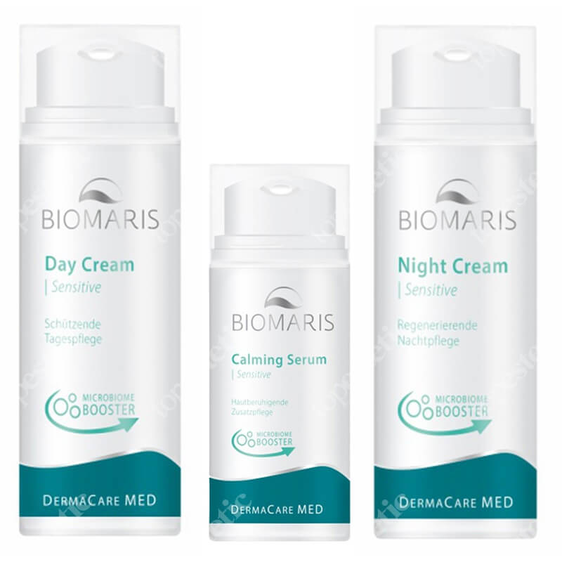 Biomaris Sensitive Skin Rescue Set ZESTAW Łagodzące serum 30 ml + Ochronny krem na dzień 50 ml + Regenerujący krem na noc 50 ml