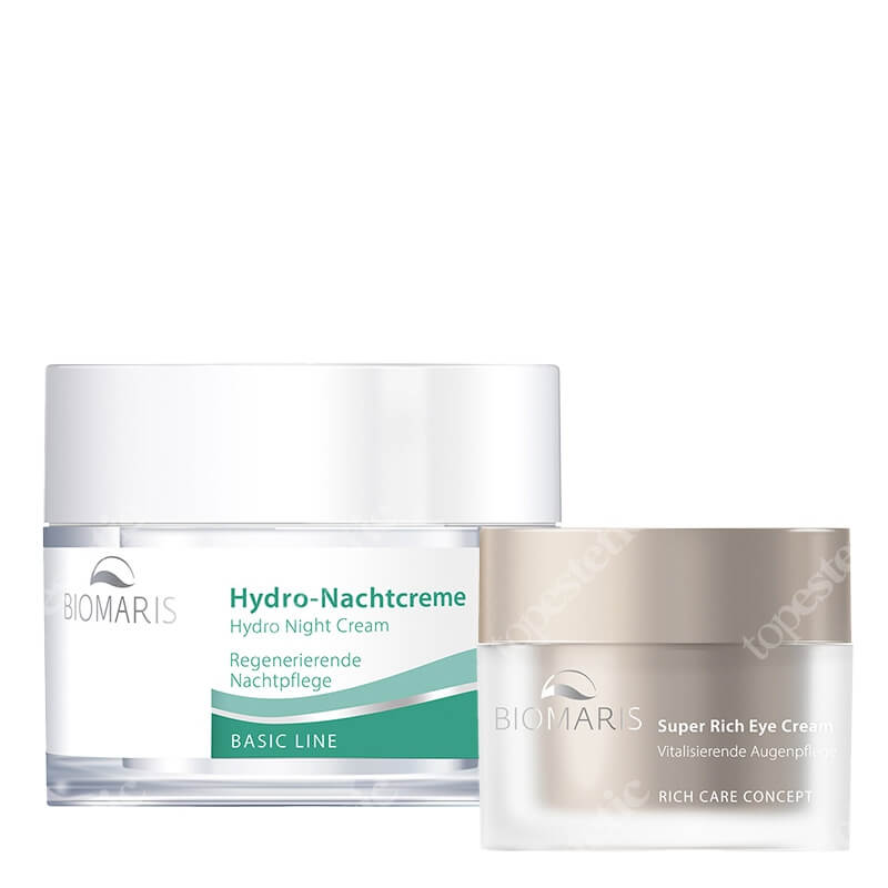 Biomaris Super Rich Eye Cream + Hydro Night Cream ZESTAW Krem pod oczy z masłem shea, bezzapachowy 15 ml + Krem regenerujący na noc 50 ml